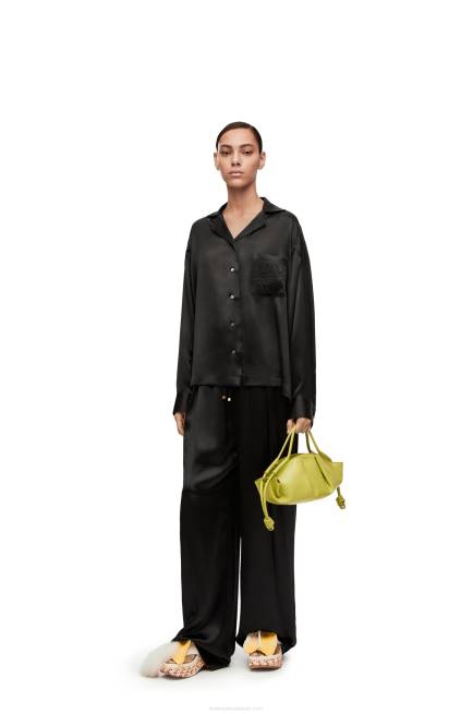 Lime Yellow Small Paseo bag in shiny nappa calfskin Loewe 84PR419 Women