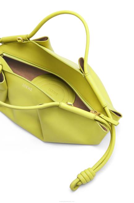 Lime Yellow Small Paseo bag in shiny nappa calfskin Loewe 84PR419 Women
