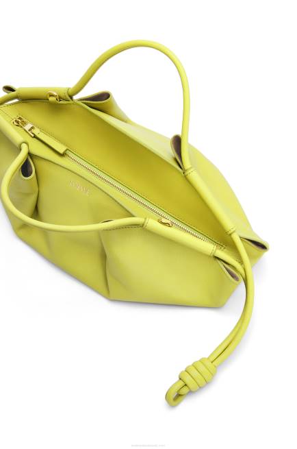 Lime Yellow Small Paseo bag in shiny nappa calfskin Loewe 84PR419 Women