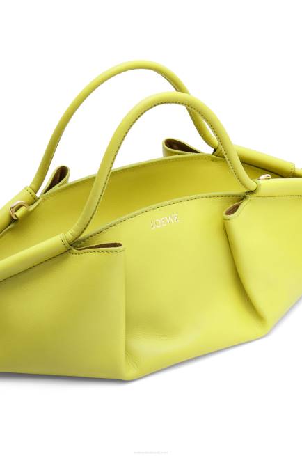 Lime Yellow Small Paseo bag in shiny nappa calfskin Loewe 84PR419 Women