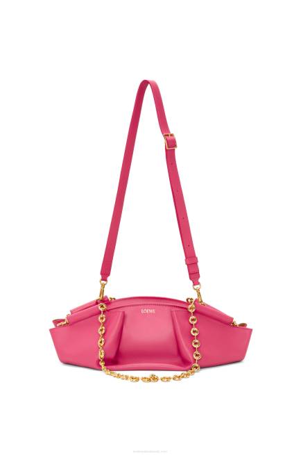 Magenta Small Paseo bag in shiny nappa calfskin with chain Loewe 84PR420 Women