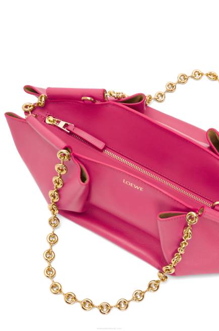 Magenta Small Paseo bag in shiny nappa calfskin with chain Loewe 84PR420 Women