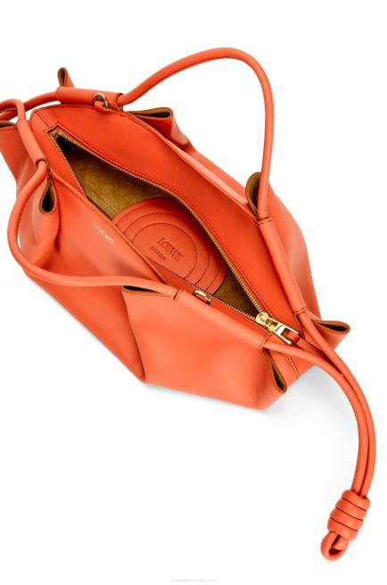 Sunrise Orange Small Paseo bag in shiny nappa calfskin Loewe 84PR349 Women