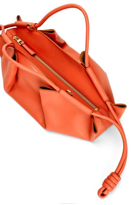 Sunrise Orange Small Paseo bag in shiny nappa calfskin Loewe 84PR349 Women