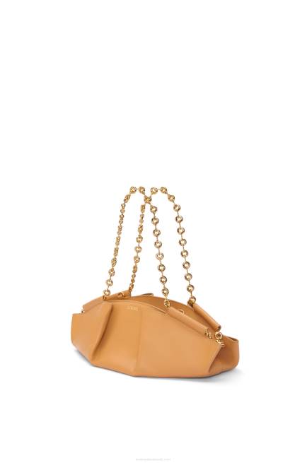 Warm Desert Small Paseo bag in shiny nappa calfskin with chain Loewe 84PR421 Women