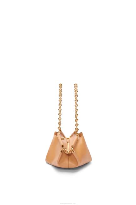 Warm Desert Small Paseo bag in shiny nappa calfskin with chain Loewe 84PR421 Women