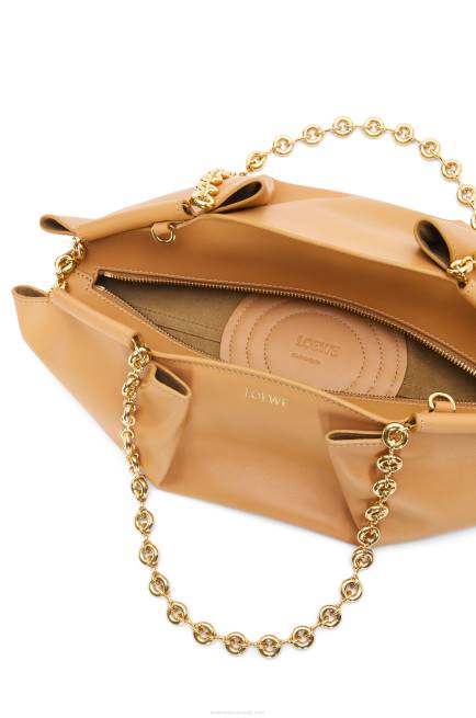 Warm Desert Small Paseo bag in shiny nappa calfskin with chain Loewe 84PR421 Women