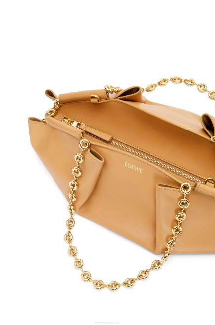 Warm Desert Small Paseo bag in shiny nappa calfskin with chain Loewe 84PR421 Women