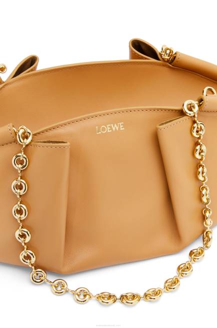 Warm Desert Small Paseo bag in shiny nappa calfskin with chain Loewe 84PR421 Women