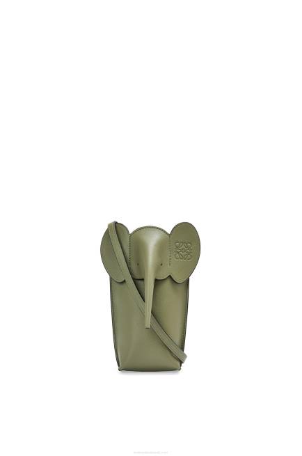 Avocado Green Elephant Pocket in classic calfskin Loewe 84PR597 Women