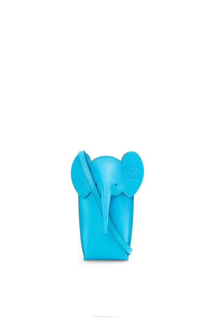 Cyan Elephant Pocket in classic calfskin Loewe 84PR603 Women