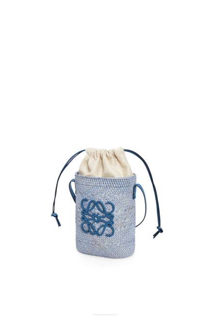 Denim Blue Square pocket in iraca palm and calfskin Loewe 84PR318 Women