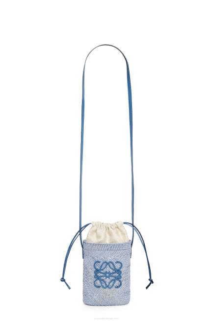 Denim Blue Square pocket in iraca palm and calfskin Loewe 84PR318 Women
