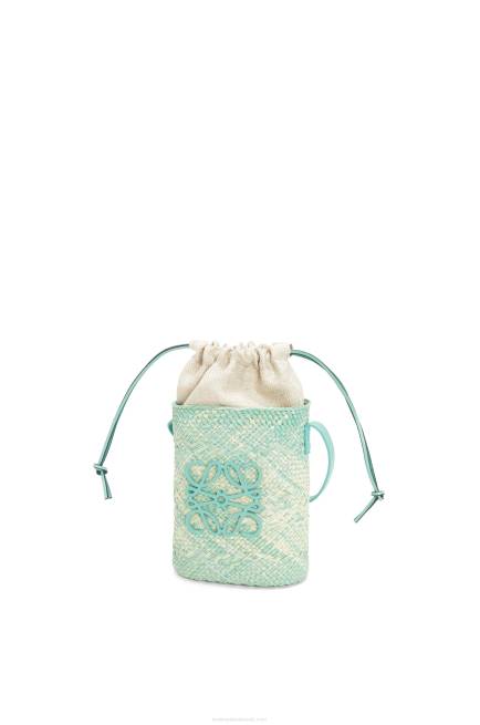 Fresh Mint Square pocket in iraca palm and calfskin Loewe 84PR317 Women