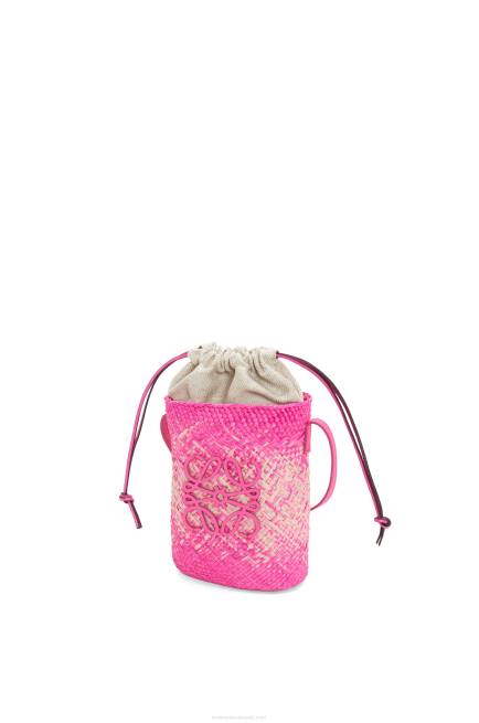 Fuchsia Square pocket in iraca palm and calfskin Loewe 84PR223 Women