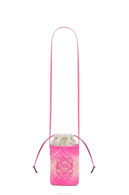 Fuchsia Square pocket in iraca palm and calfskin Loewe 84PR223 Women