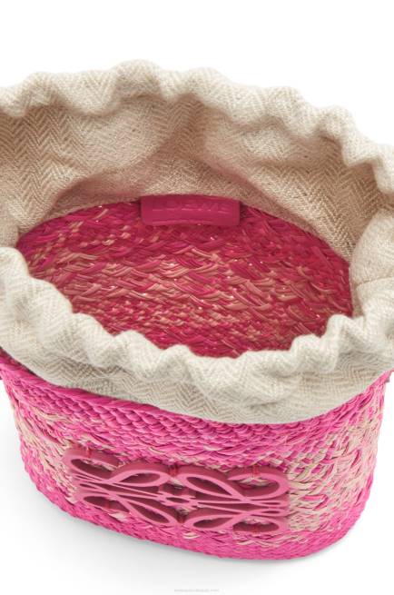 Fuchsia Square pocket in iraca palm and calfskin Loewe 84PR223 Women