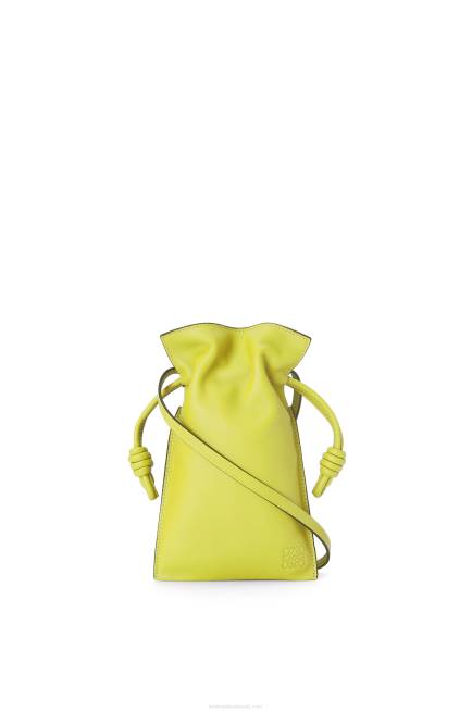 Lime Yellow Flamenco Pocket in nappa calfskin Loewe 84PR294 Women