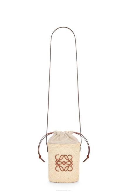 Natural/Tan Square pocket in iraca palm and calfskin Loewe 84PR315 Women
