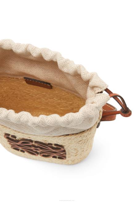 Natural/Tan Square pocket in iraca palm and calfskin Loewe 84PR315 Women