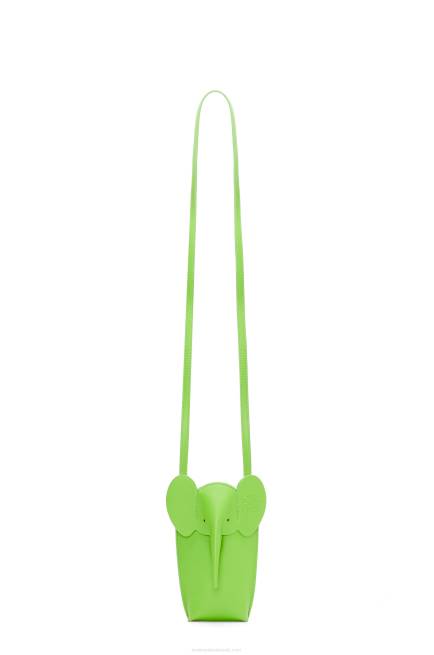 Pea Green Glaze Elephant Pocket in classic calfskin Loewe 84PR625 Women