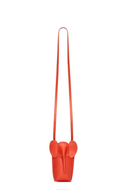 Sunrise Orange Elephant Pocket in classic calfskin Loewe 84PR579 Women
