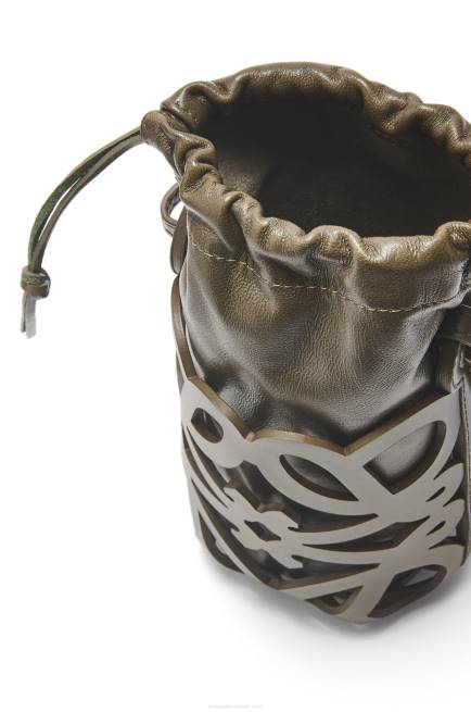 Tea Dust Glaze Anagram cut-out pocket in classic calfskin and nappa Loewe 84PR551 Women