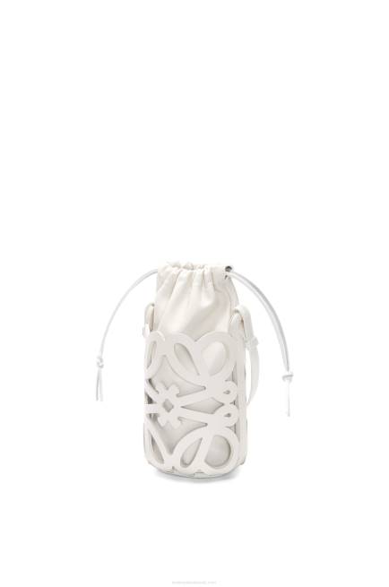 White Glaze Anagram cut-out pocket in classic calfskin and nappa Loewe 84PR552 Women