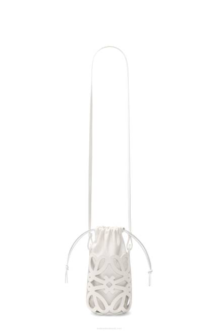 White Glaze Anagram cut-out pocket in classic calfskin and nappa Loewe 84PR552 Women