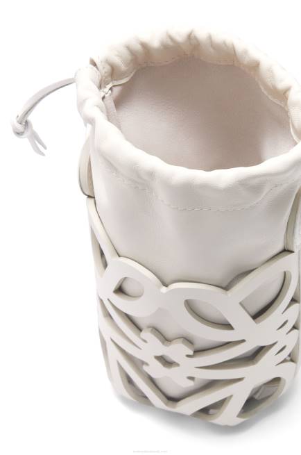 White Glaze Anagram cut-out pocket in classic calfskin and nappa Loewe 84PR552 Women