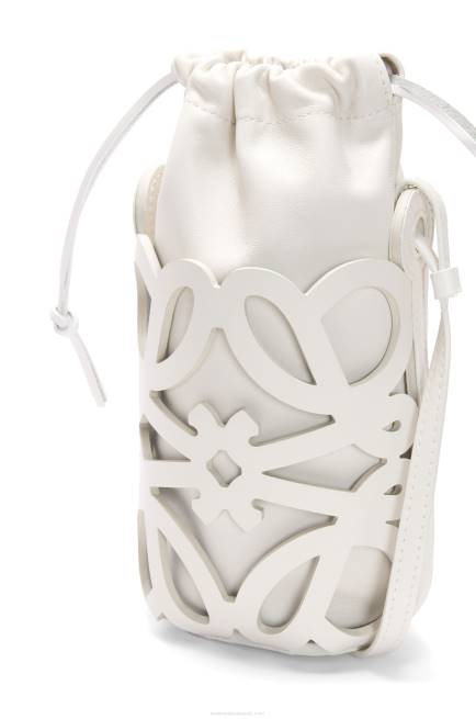 White Glaze Anagram cut-out pocket in classic calfskin and nappa Loewe 84PR552 Women