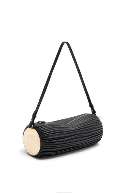 Black Bracelet Pouch in pleated nappa Loewe 84PR626 Women