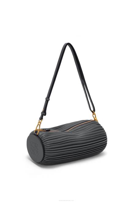 Black Bracelet Pouch in pleated nappa Loewe 84PR632 Women