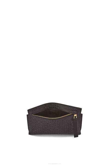 Black Mini Repeat T Pouch in embossed silk calfskin Loewe 84PR610 Women