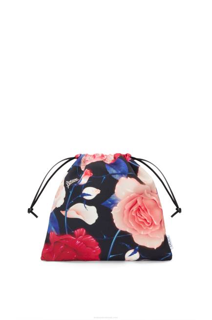 Black Roses drawstring pouch in canvas Loewe 84PR586 Women