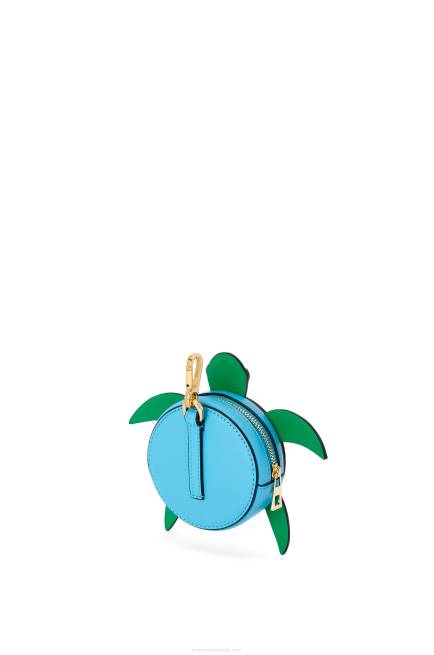 Blue/Green Turtle Cookie pouch in classic calfskin Loewe 84PR617 Women