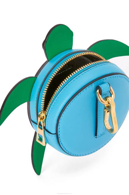 Blue/Green Turtle Cookie pouch in classic calfskin Loewe 84PR617 Women