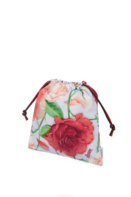 Blue Lilac Roses drawstring pouch in canvas Loewe 84PR587 Women