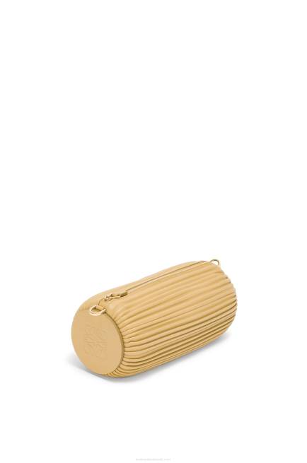 Dark Butter Bracelet Pouch in pleated nappa Loewe 84PR375 Women
