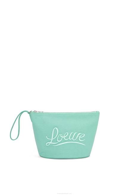 Fresh Mint Cosmetic pouch in canvas and calfskin Loewe 84PR592 Women
