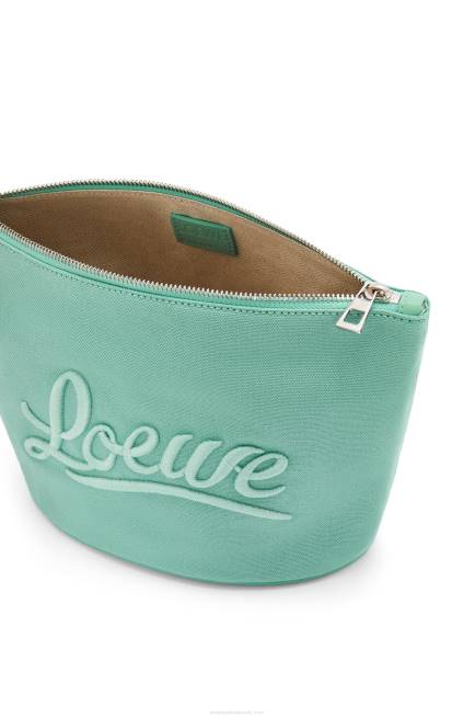 Fresh Mint Cosmetic pouch in canvas and calfskin Loewe 84PR592 Women
