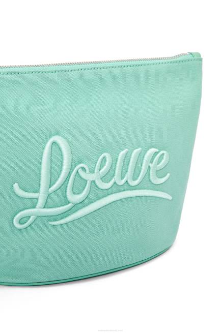 Fresh Mint Cosmetic pouch in canvas and calfskin Loewe 84PR592 Women