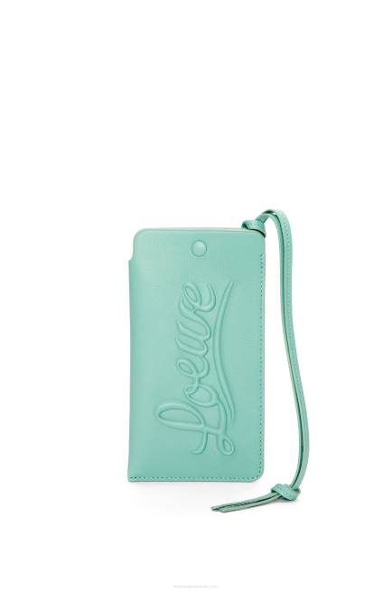 Fresh Mint Loop pouch in classic calfskin Loewe 84PR594 Women