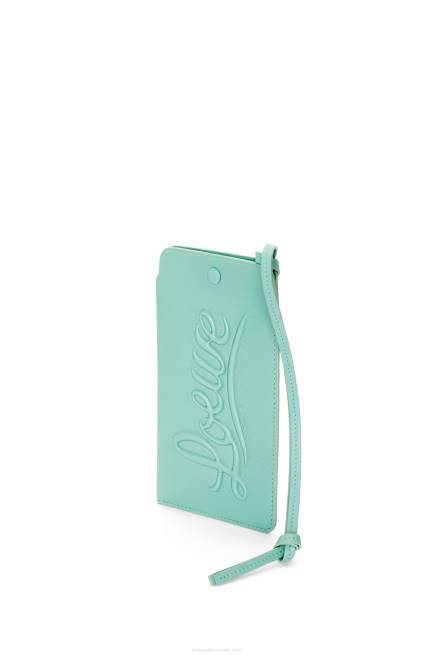Fresh Mint Loop pouch in classic calfskin Loewe 84PR594 Women