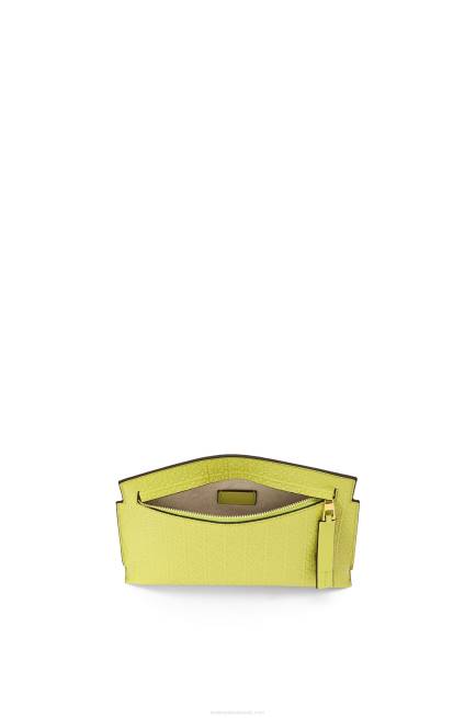 Lime Yellow Mini Repeat T Pouch in embossed silk calfskin Loewe 84PR556 Women