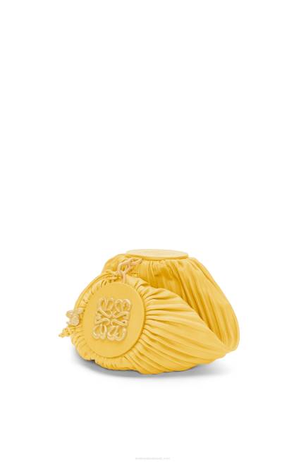 Pale Yellow Glaze Bracelet Pouch in pleated nappa Loewe 84PR602 Women