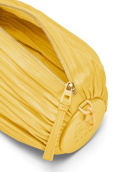 Pale Yellow Glaze Bracelet Pouch in pleated nappa Loewe 84PR602 Women