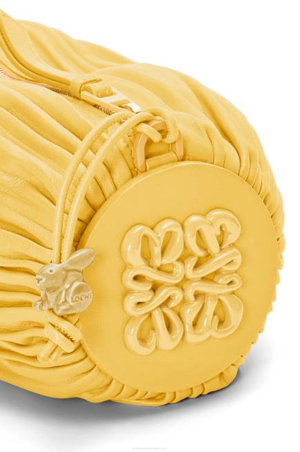 Pale Yellow Glaze Bracelet Pouch in pleated nappa Loewe 84PR602 Women