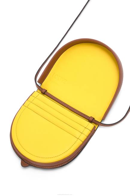 Tan Small Anagram Heel pouch in classic calfskin Loewe 84PR619 Women