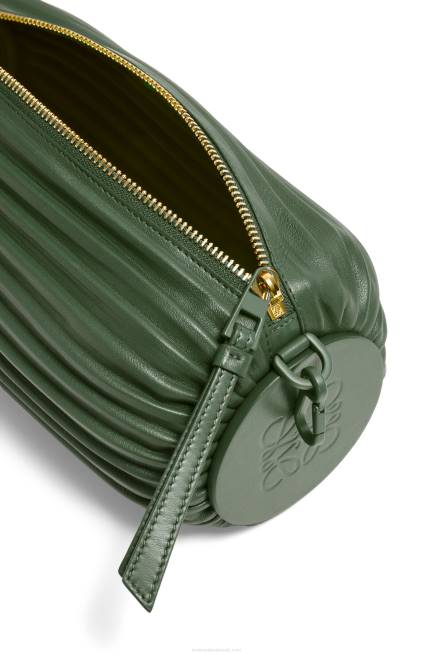 Vintage Khaki Bracelet pouch in pleated nappa Loewe 84PR609 Women